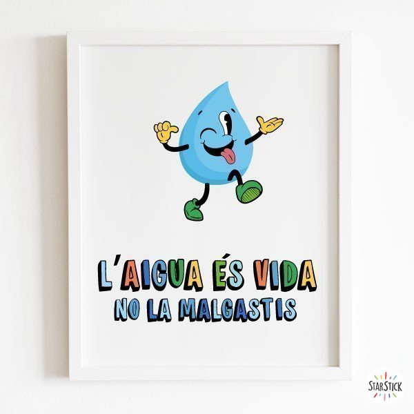 Affiche décorative pour centres éducatifs - L'eau c'est la vie - Choisissez la langue !