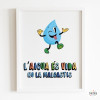 Affiche décorative pour centres éducatifs - L'eau c'est la vie - Choisissez la langue !
