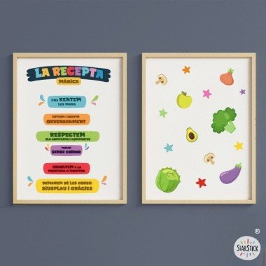 Choose language! The magic recipe - Pack of 2 sheets for school canteen