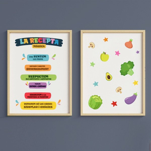 Choose language! The magic recipe - Pack of 2 sheets for school canteen