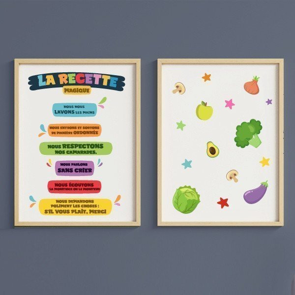 Choose language! The magic recipe - Pack of 2 sheets for school canteen