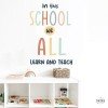 ¡Elige idioma! En esta escuela aprendemos tod@s - Vinilos decorativos estilo Montessori