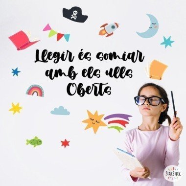 ¡Elige idioma! Leer es soñar - Vinilos decorativos para escuelas y bibliotecas