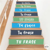 Escalier sur mesure ! 3 Couleurs au choix - Pack de 10 marches multicolores avec les phrases que vous souhaitez - Vinyle pour