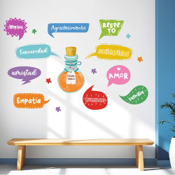 vinilo educativo pocion magica valores escuela mural escolar