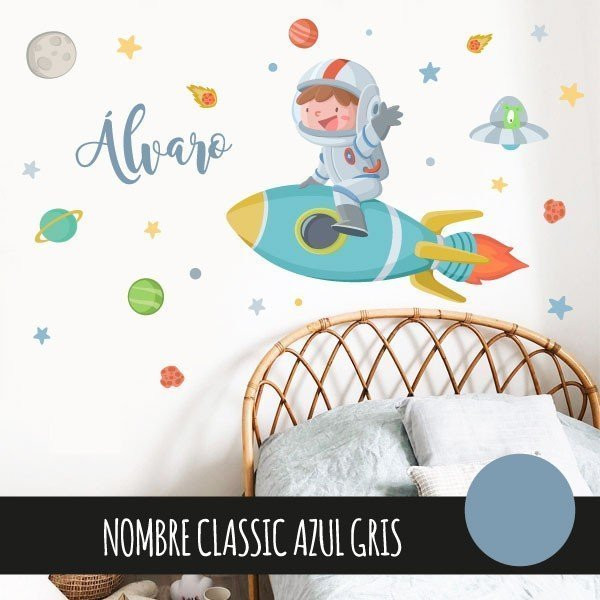 Niño con cohete - Vinilos de pared - Ideas para decorar habitaciones infantiles