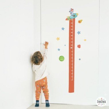 Kids meter decals - Boy with rocket - Original stickers for children's rooms