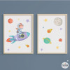Pack amb 2 quadres - Nena amb coet - Quadres personalitzables per a nenes