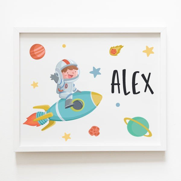 Affiche pour enfants - Garçon à la fusée