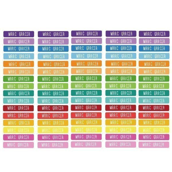 Modèle Confettis - Étiquettes personnalisées rectangulaires - Mini