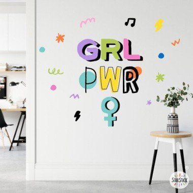 GRL PWR - Stickers décoratif - Idées pour décorer les espaces jeunesse