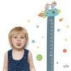 Vinilo medidor - Niño y niña con cohete - Vinilos para habitaciones compartidas