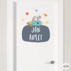 Sticker personnalisés - Frères avec fusée - Décoration salle partagée