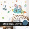 Niño y niña con cohete - Vinilos para decorar habitaciones compartidas
