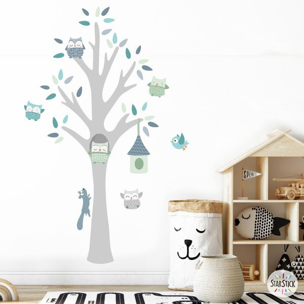 Árbol con animales - Vinilos decorativos - Decoración infantil