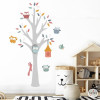 Vinilo infantil árbol con búhos, ardilla y pájaro para decoración de habitación infantil StarStick