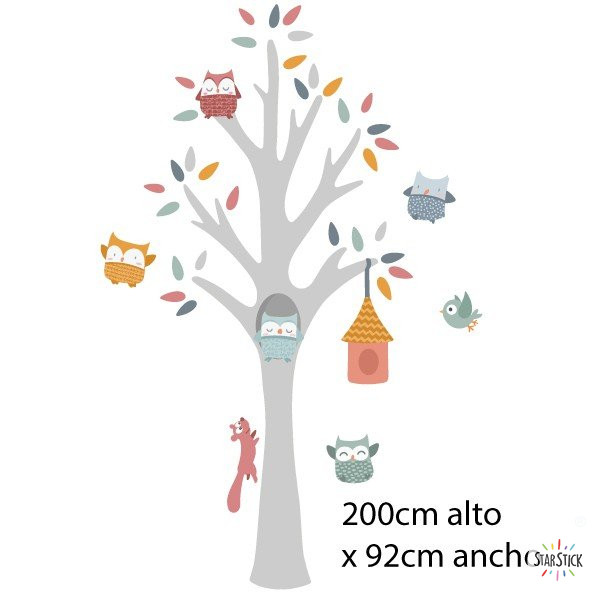 Árbol con animales - Vinilos decorativos - Decoración infantil