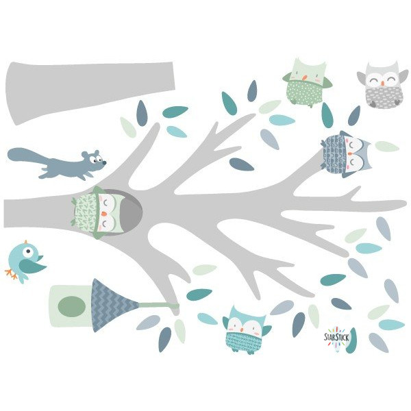 Árbol con animales - Vinilos decorativos - Decoración infantil
