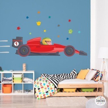 Coche Fórmula 1 - Vinilos decorativos de pared - Decoración infantil