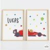 Formula 1 car - Set of 2 customizable paintings - Children's decoration ideas