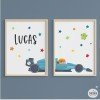 Formula 1 car - Set of 2 customizable paintings - Children's decoration ideas