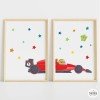Formula 1 car - Set of 2 customizable paintings - Children's decoration ideas