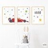 Coche fórmula 1 - Conjunto de 3 Cuadros personalizables - Ideas decoración infantil