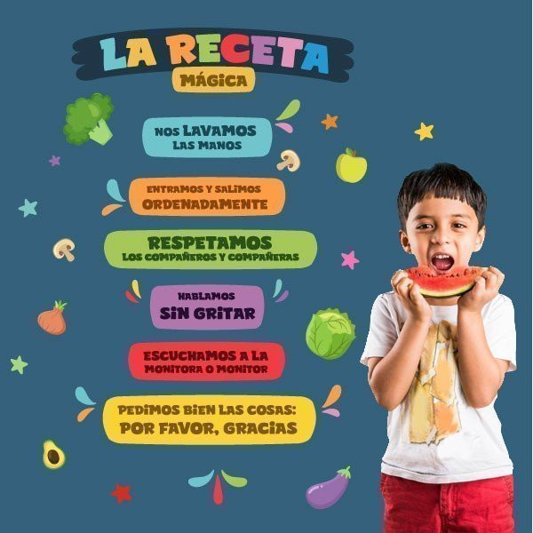 Choose language! The Magic Recipe - Decorative decals for school dining areas