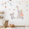 Vinilos infantiles bebé  - Animales tocando la luna Teja - Decoración infantil para bebé