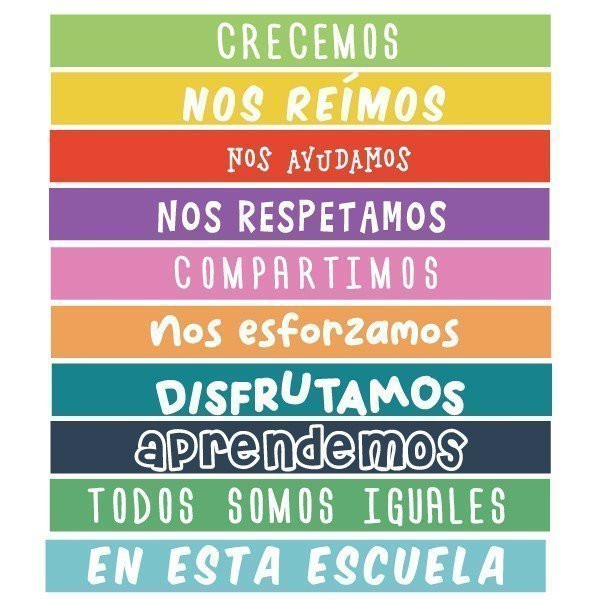 ¡Elige idioma! Pack de 10 peldaños de colores - Normas de convivencia escolar - Decoración de escaleras
