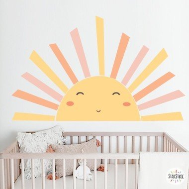 Vinilos decorativos infantiles - Sol Happy – ¡Llena de luz tus paredes!