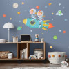 2 germanes amb coet - Vinils per decorar habitacions compartides