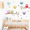 vinil infantil mussols en branques amb fulles decoracio habitacio nado nens personalitzat amb nom