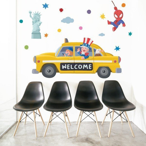 Taxi New York - Decorate English classrooms with stickers