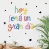 ¡Elige idioma! Hoy será un gran día - Ideas para decorar paredes con vinilos