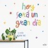 ¡Elige idioma! Hoy será un gran día - Ideas para decorar paredes con vinilos