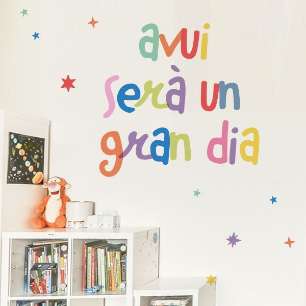 ¡Elige idioma! Hoy será un gran día - Ideas para decorar paredes con vinilos