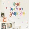 ¡Elige idioma! Hoy será un gran día - Ideas para decorar paredes con vinilos