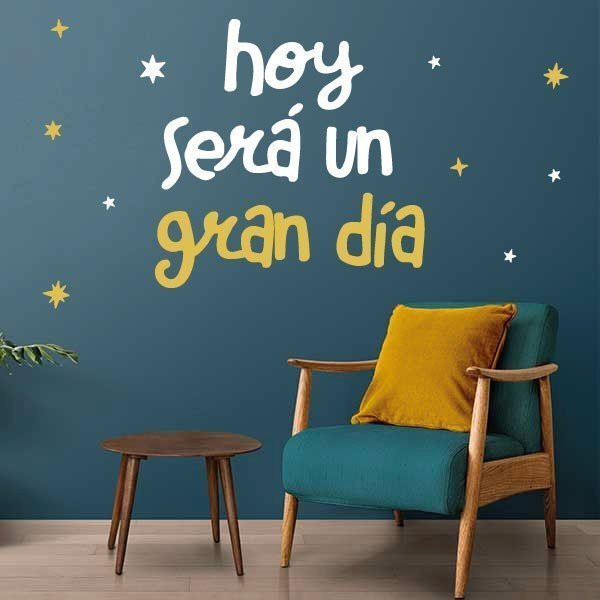 ¡Elige idioma y color! Hoy será un gran día - Ideas para decorar paredes con vinilos