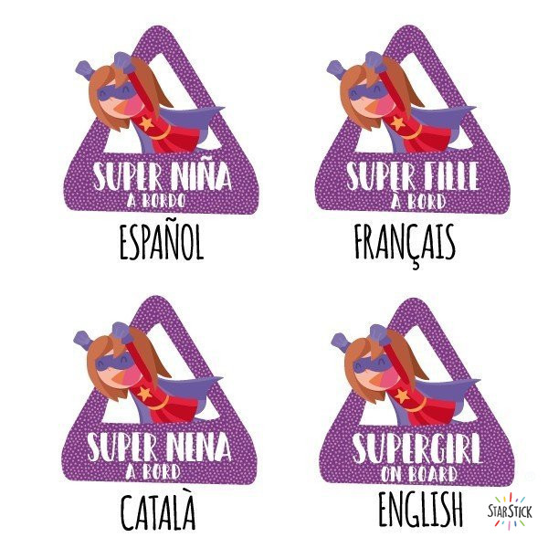 Baby on Board Triangle Sticker Super Girl on Board Car Sticker
