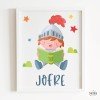 Personalized children's paintings - Knight reading