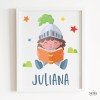 Cuadros infantiles personalizados - Niña caballero leyendo