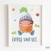 Cuadros infantiles personalizados - Niña caballero leyendo