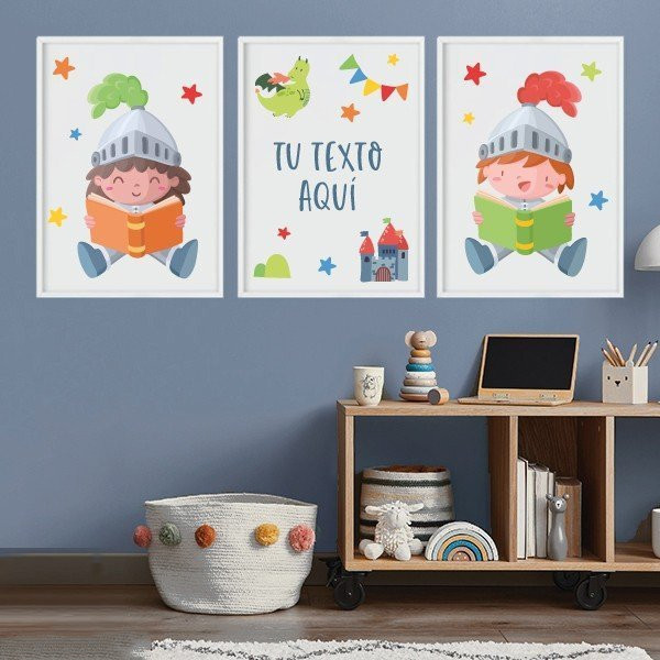 Medieval knights - Customizable paintings to decorate children's spaces