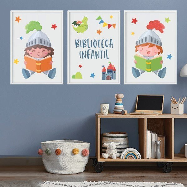 Cavallers medievals - Quadres personalitzables per decorar espais infantils