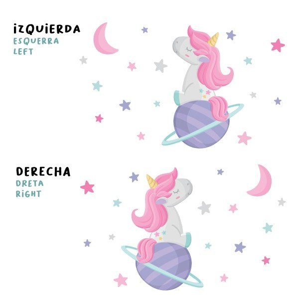 Vinilo infantil para niñas – Unicornio soñador - Ideas para decorar habitaciones de niñas
