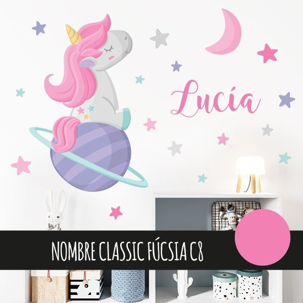Vinilo infantil para niñas – Unicornio soñador - Ideas para decorar habitaciones de niñas