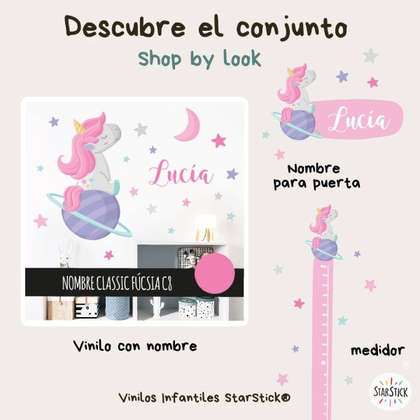 Unicorn Somiador – Vinils amb nom per decorar habitacions de nenes
