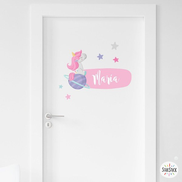 Dreamy Unicorn – Stickers avec nom pour décorer les chambres des filles