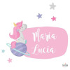 Dreamy Unicorn – Stickers avec nom pour décorer les chambres des filles